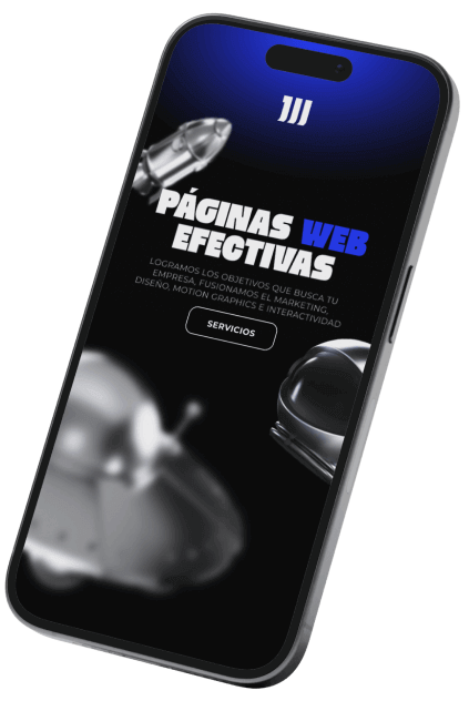 Celular con fondo de la pagina web de JM solutions